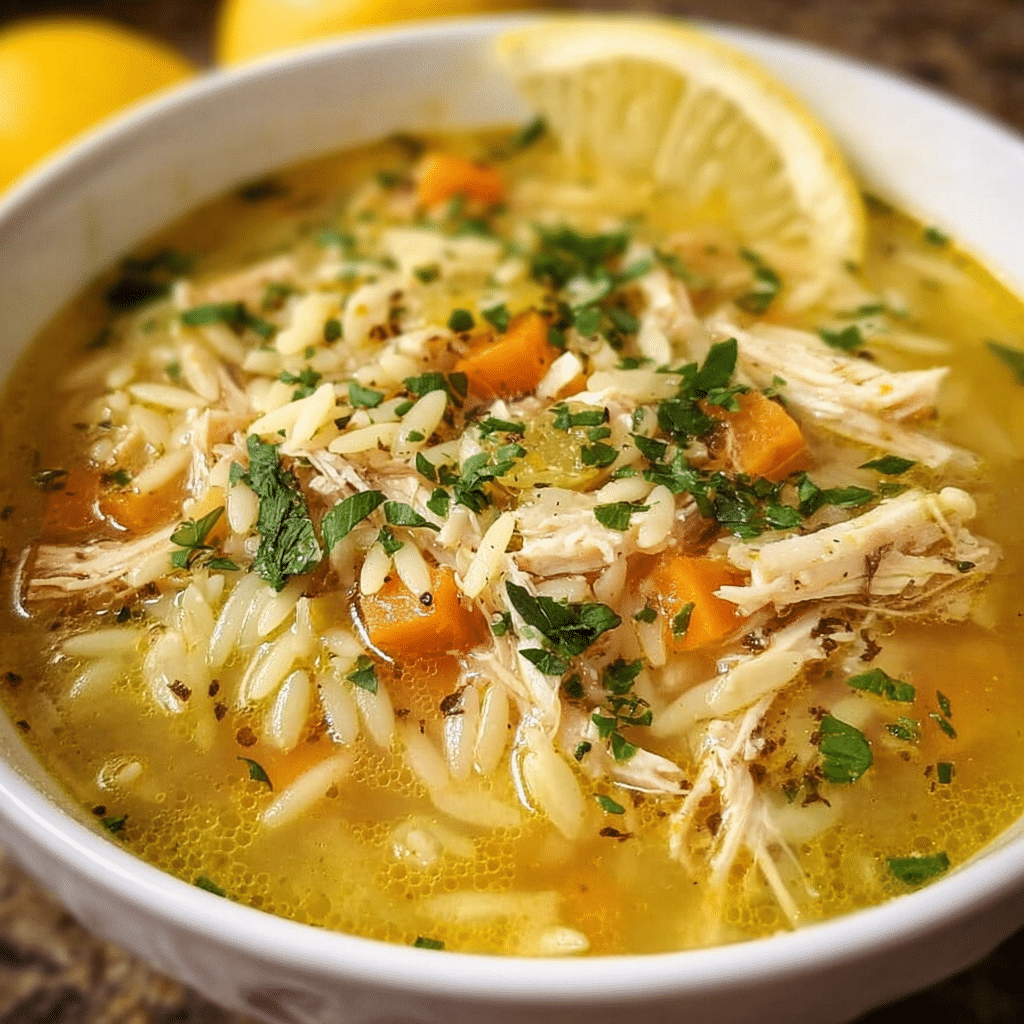 Best Lemon Chicken Orzo Soup