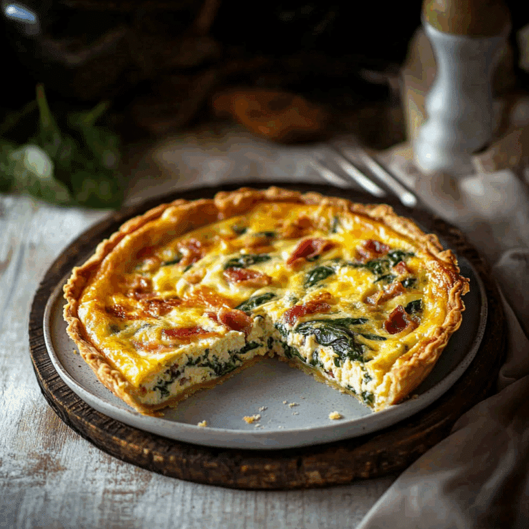 Classic Spinach and Bacon Quiche
