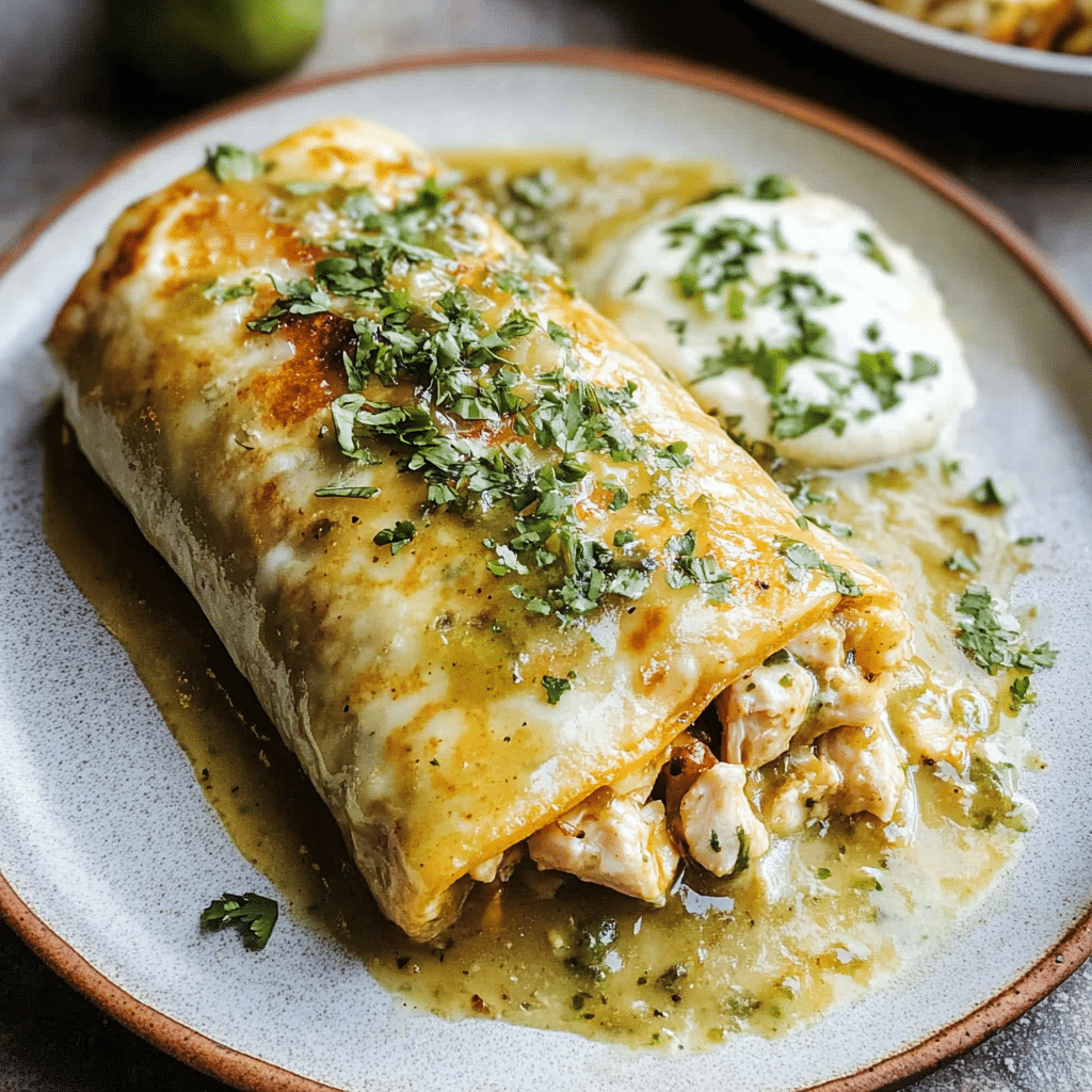 Green Chile Chicken Smothered Burrito