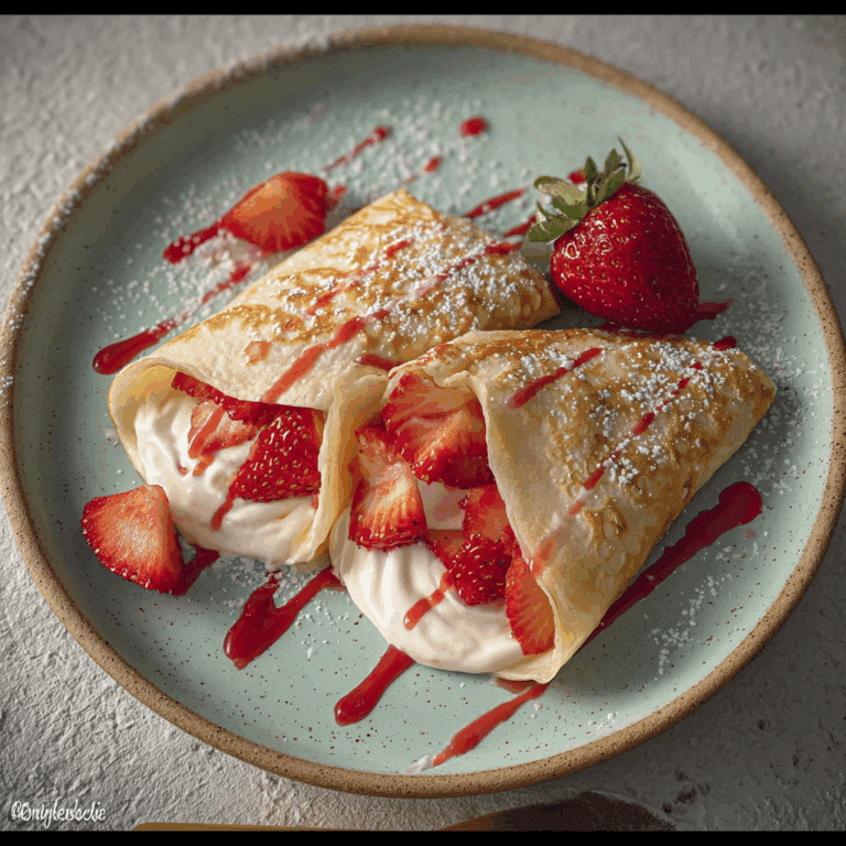 Strawberries and Cream Crepes