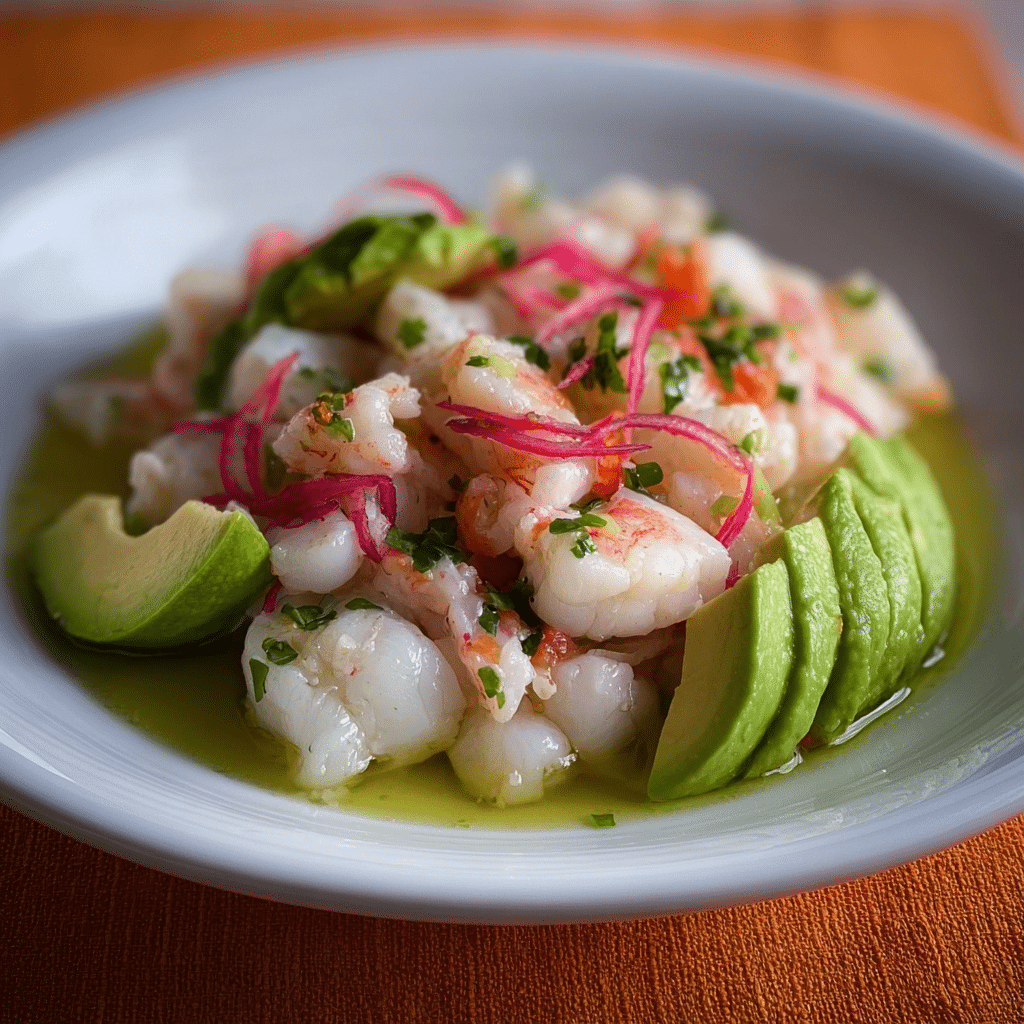 Ceviche with Lime and Avocado