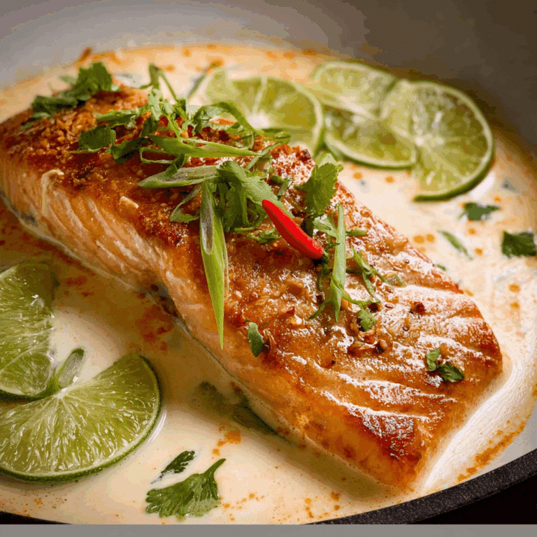 Coconut Poached Salmon with Lime Drizzle