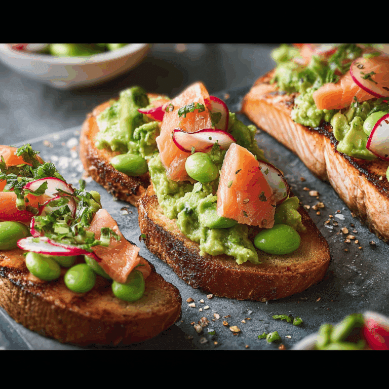 Grilled Salmon with Avocado Bruschetta