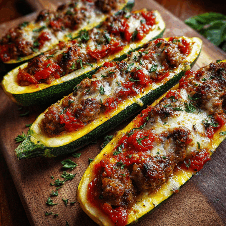 Italian Sausage Zucchini Boats