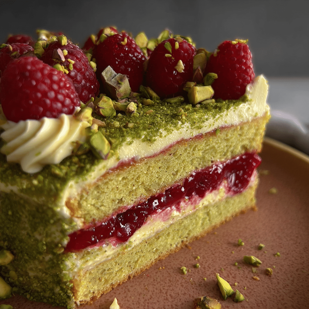 Pistachio Raspberry Cake