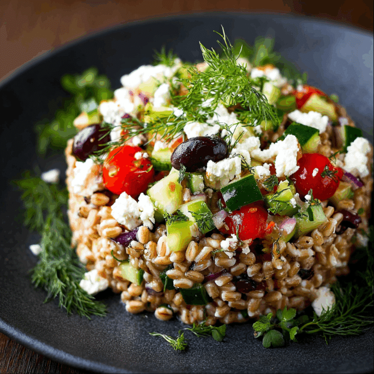 Farro Greek Salad with Feta and Dill