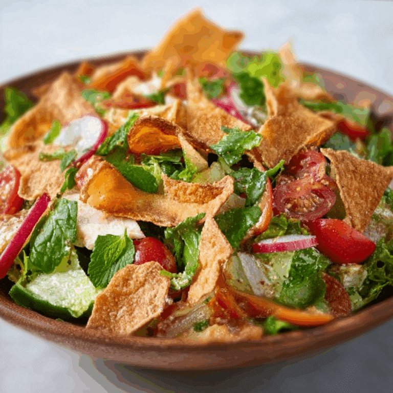 Lebanese Fattoush Salad with Crispy Pita Chips
