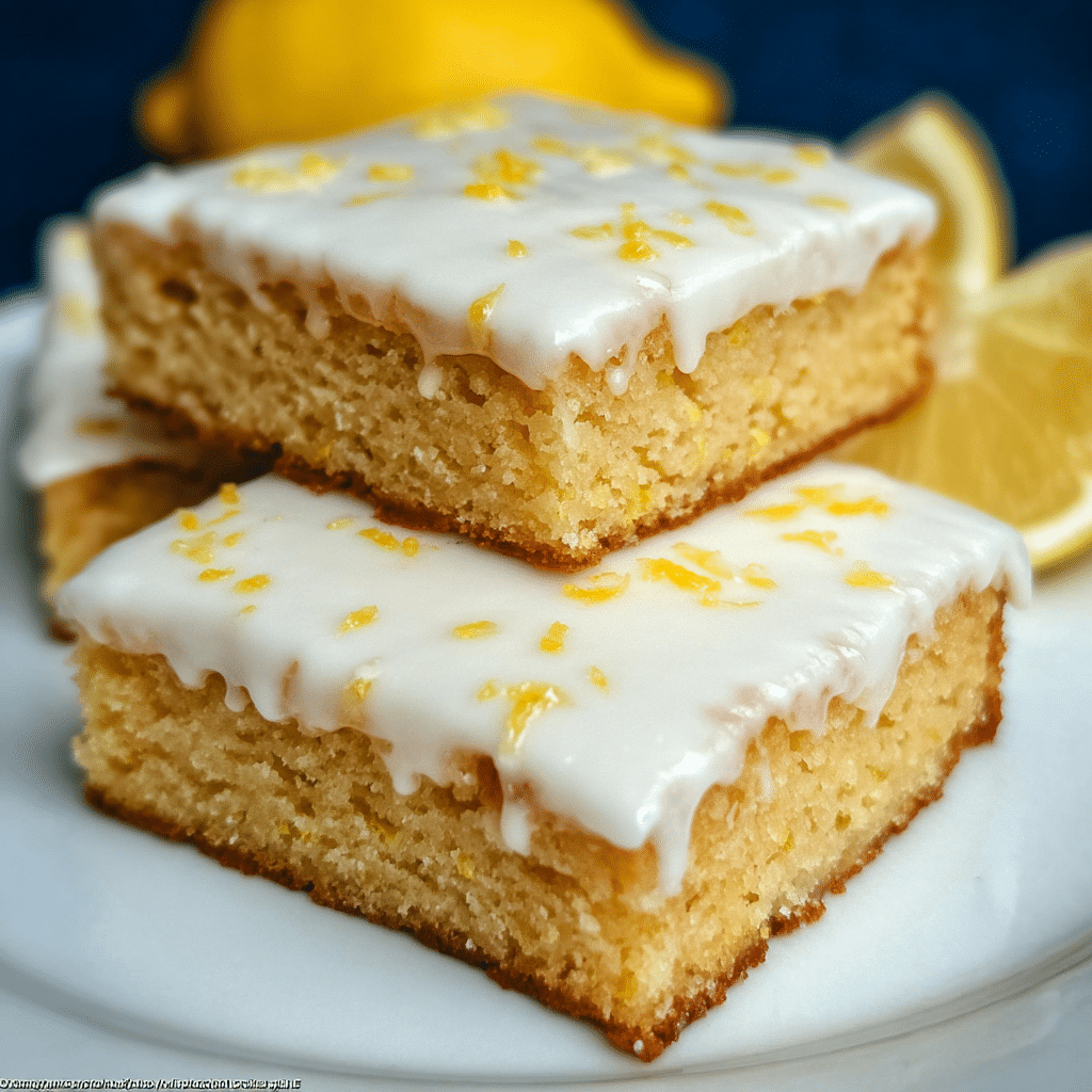 Lemon Brownies with Lemon Glaze