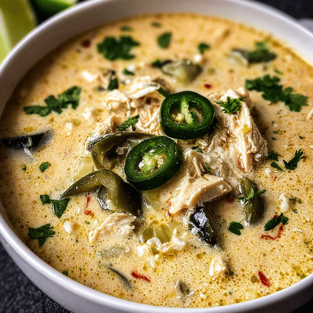 Creamy Chicken Poblano Pepper Soup