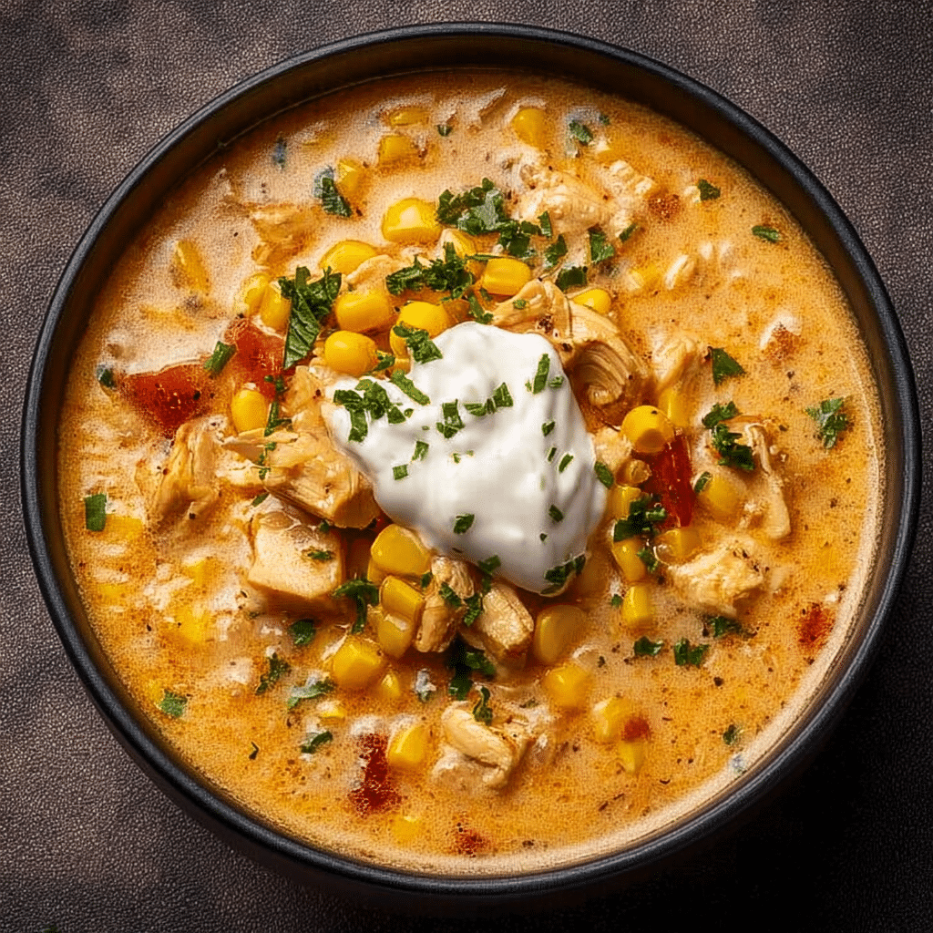 Creamy Chipotle Chicken & Corn Soup