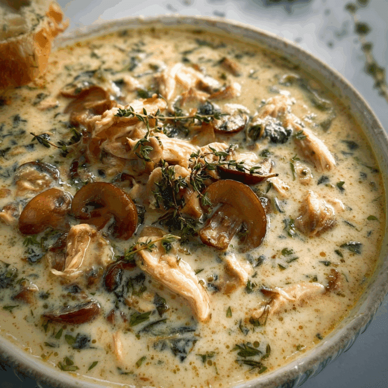 Creamy Rotisserie Chicken Mushroom Soup