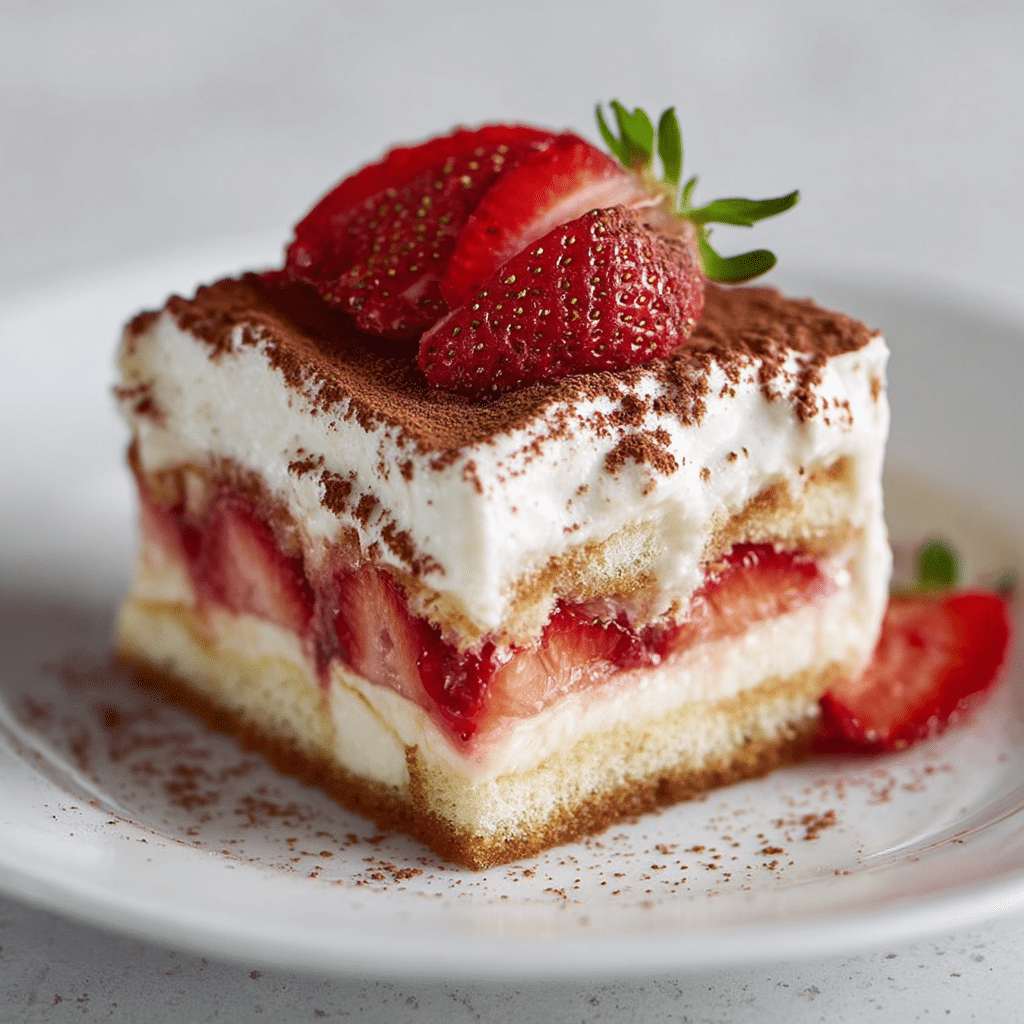 Fresh & Creamy Strawberry Tiramisu