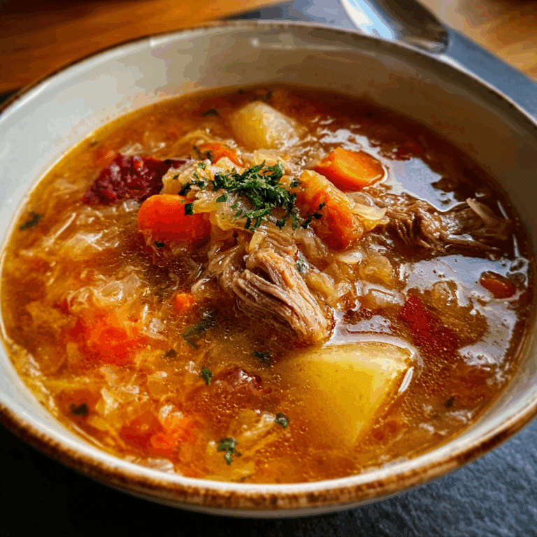 Hearty Sauerkraut and Rib Soup