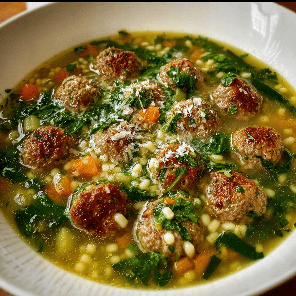 Italian Wedding Soup with Parmesan Meatballs