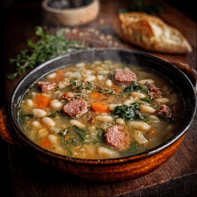 Rustic White Bean & Smoked Beef Soup
