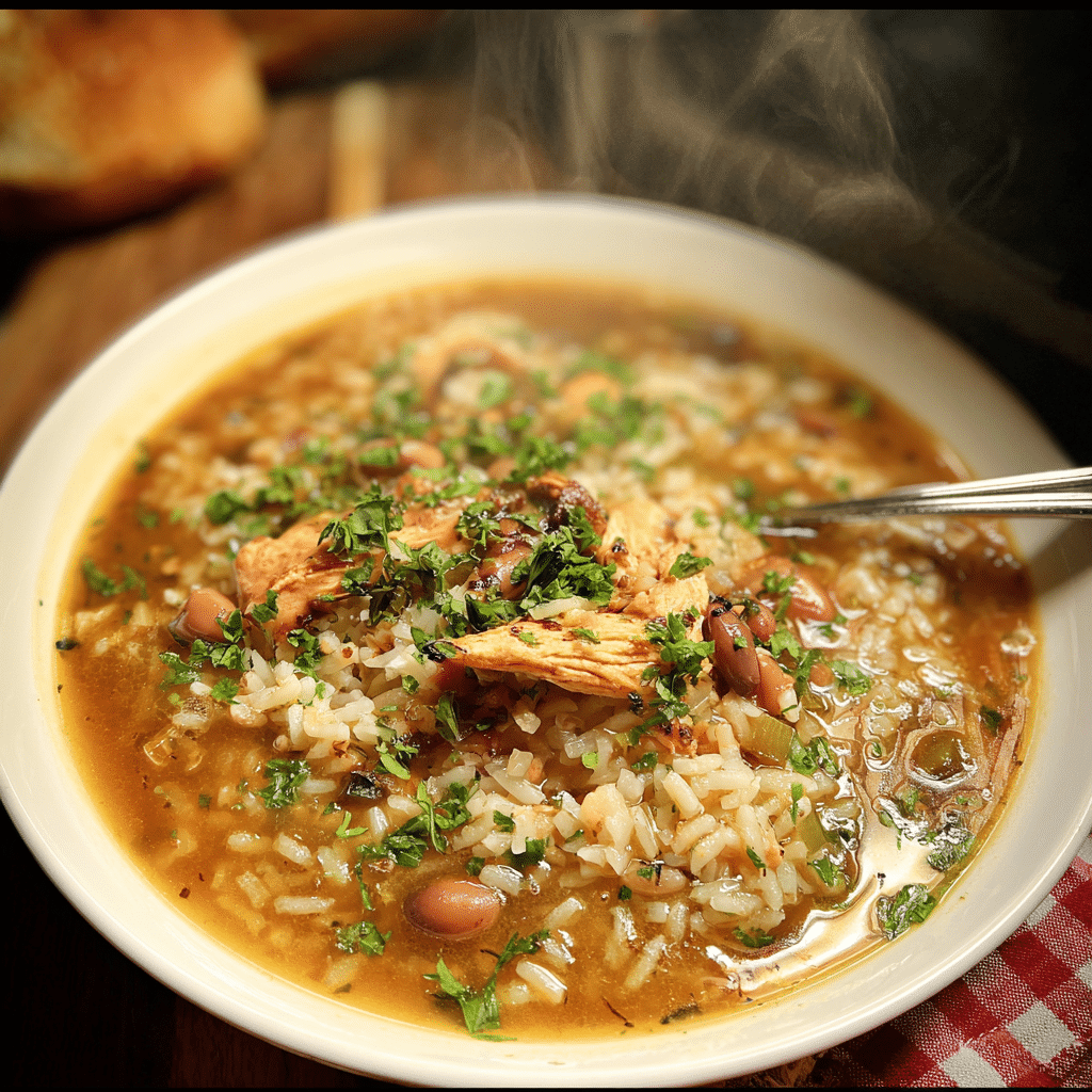 Smoky Chicken, Bean & Rice Soup