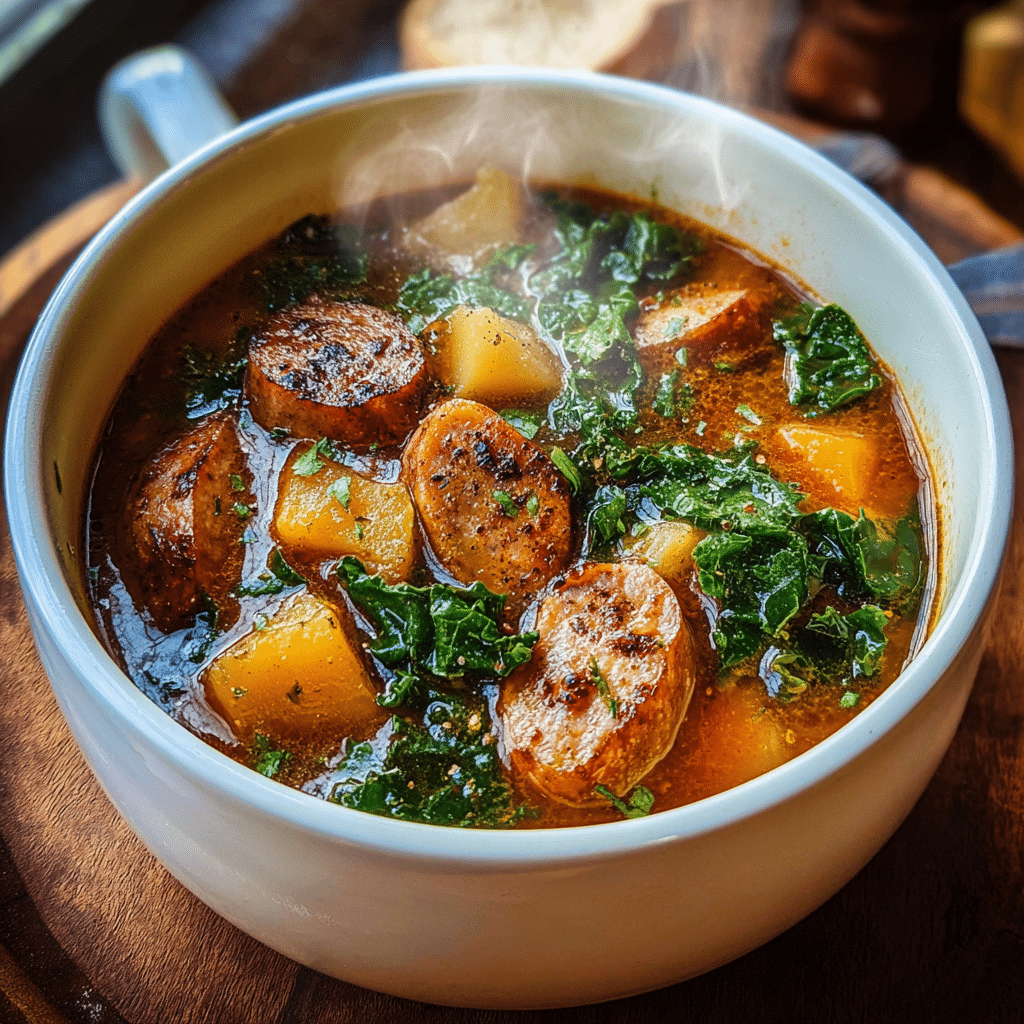 Smoky Sausage, Kale & Potato Soup