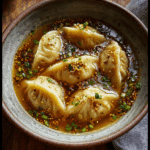 Spiced Butternut Squash Dumplings with Ginger Broth
