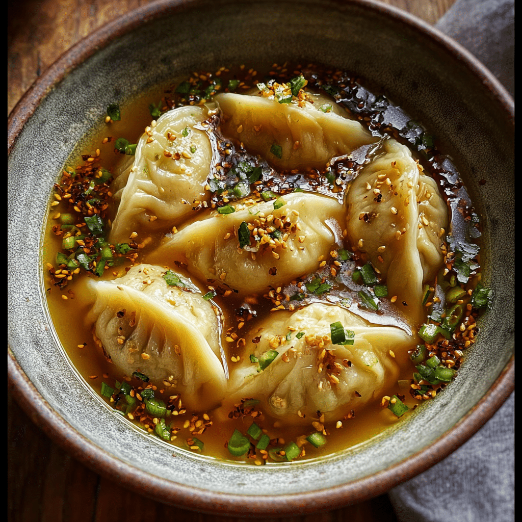 Spiced Butternut Squash Dumplings with Ginger Broth