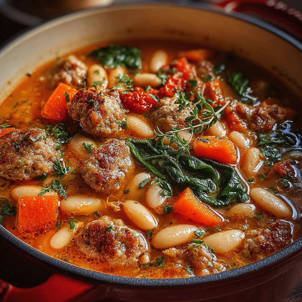 Spicy Italian Sausage and Cannellini Bean Soup