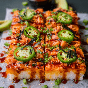 Easy Spicy Salmon Sushi Bake Recipe