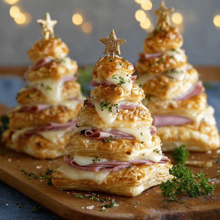 Ham & Cheese Puff Pastry Christmas Trees : Easy Holiday Appetizer