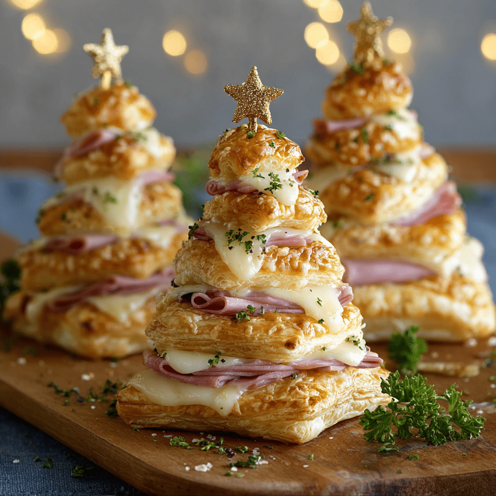 Ham & Cheese Puff Pastry Christmas Trees : Easy Holiday Appetizer